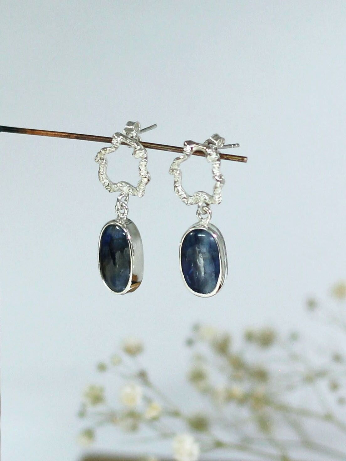 Kyanite Taşlı Bürümcük Küpe