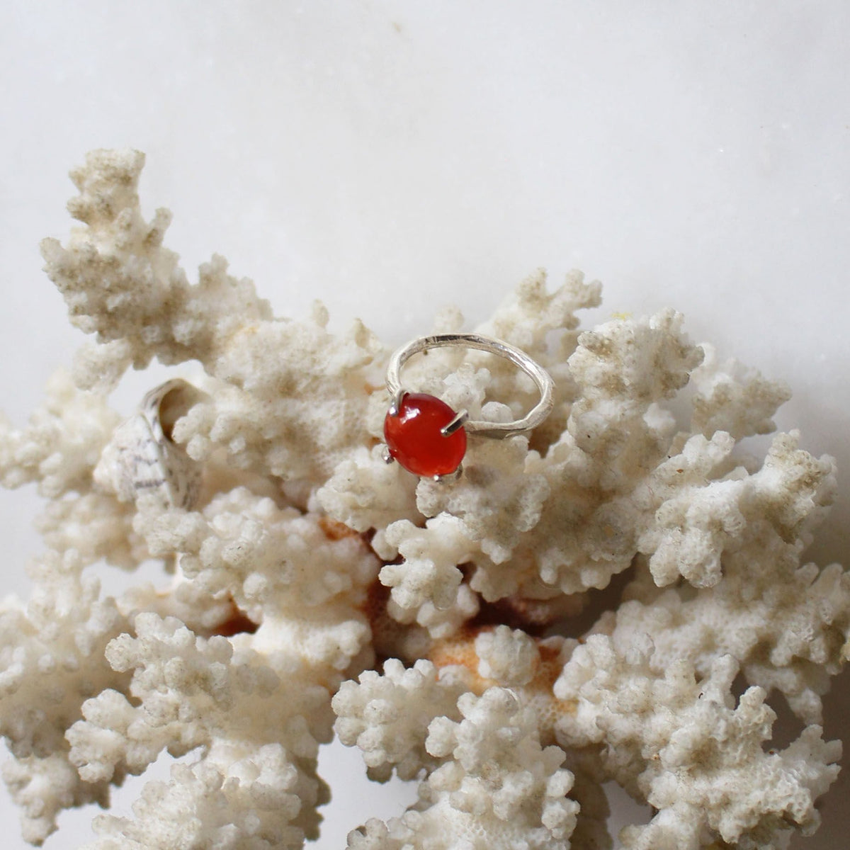 Carnelian Taşlı Gümüş Yüzük
