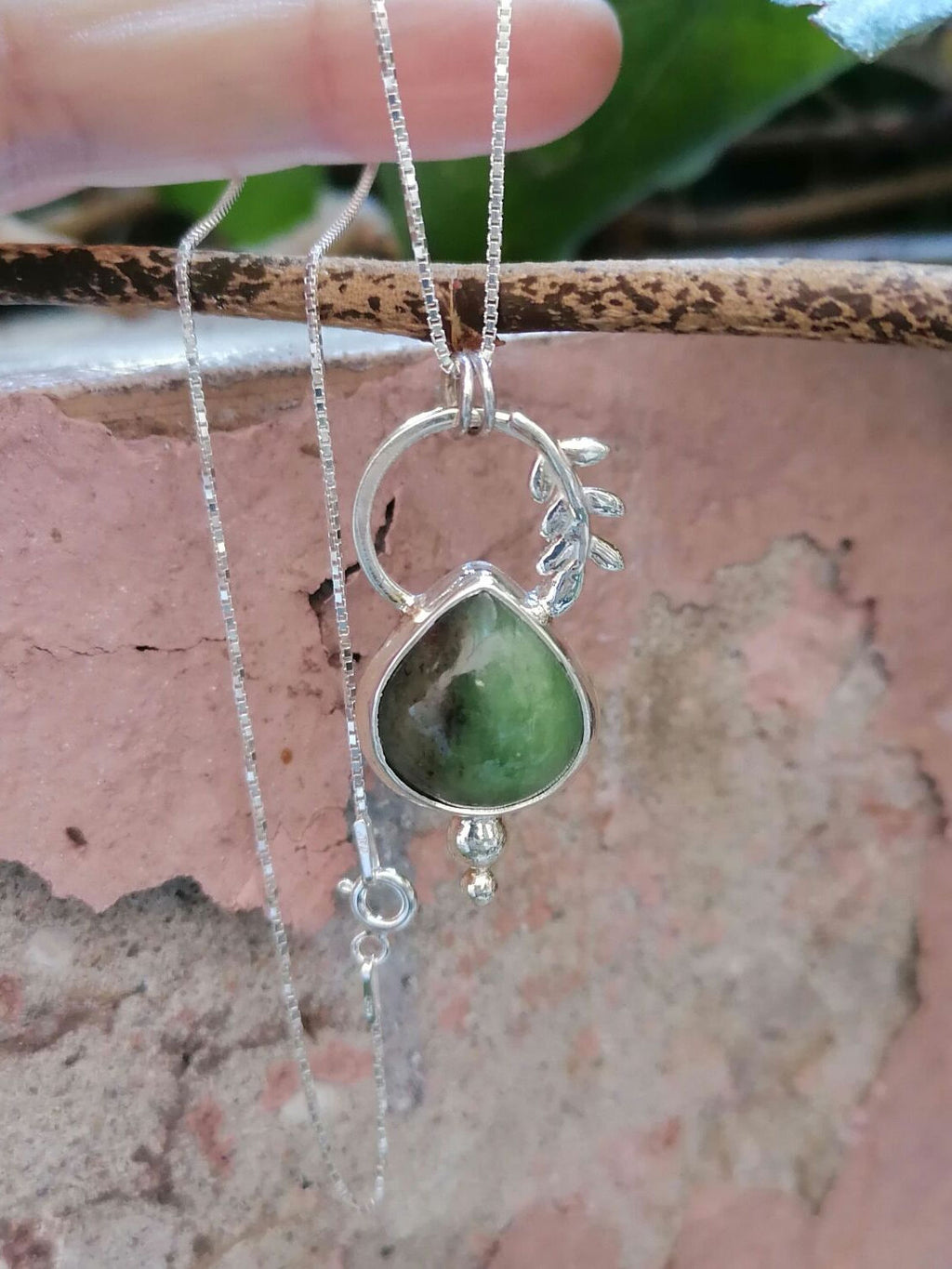 Damla Chrysoprase Taşlı Kolye