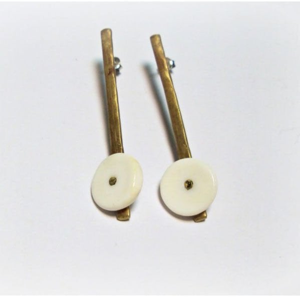 Kemik Disk Bronz Küpe