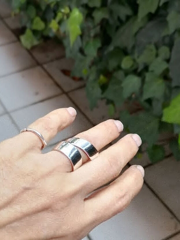 Çift Sıra Gümüş Yüzük