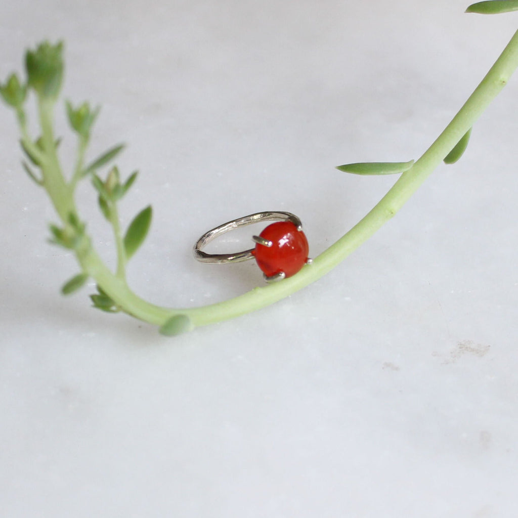 Carnelian Taşlı Gümüş Yüzük