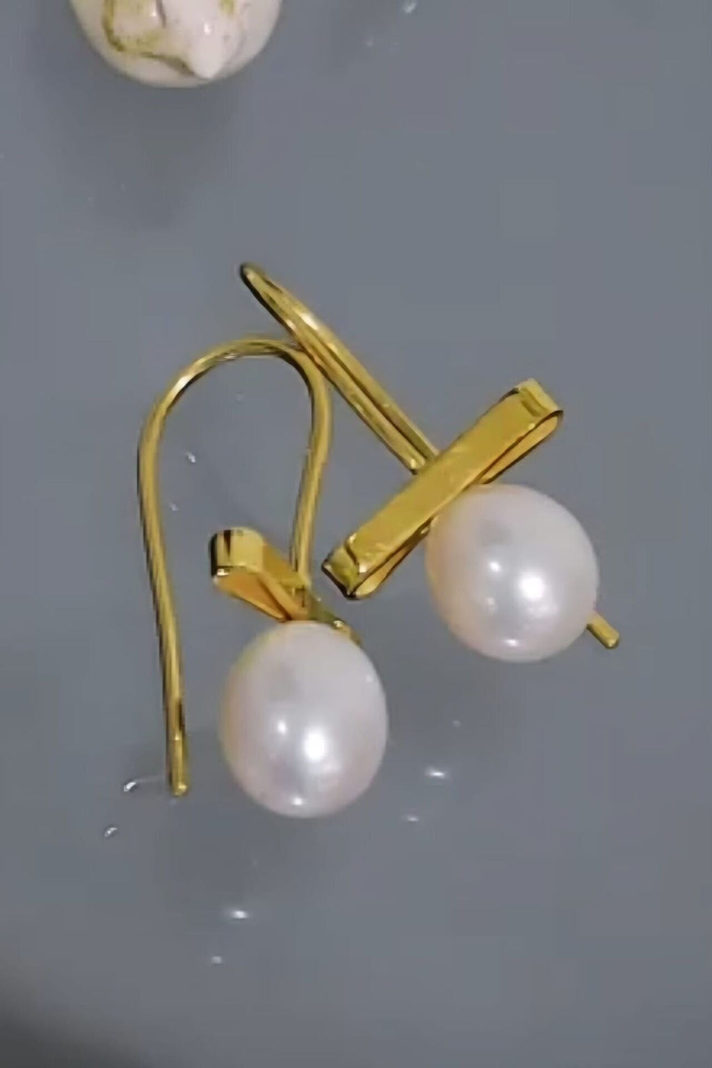 İnci Küpe 8K Altın
